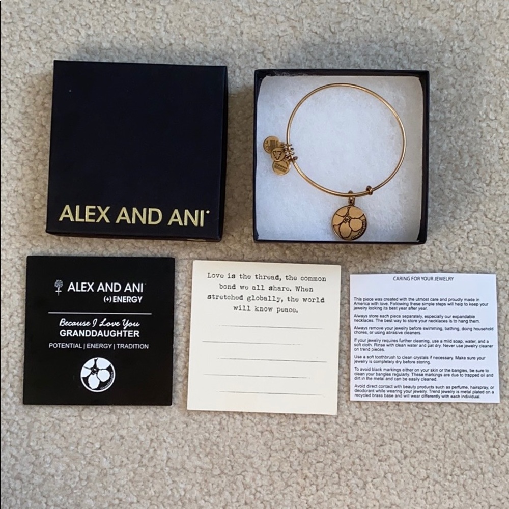 Gold Alex and Ani Granddaughter Bracelet